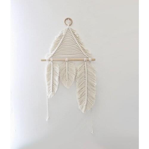 Original Hand-woven Macrame Wall Tapestry Feather Tapestry Wall Hanging Mexican Home Decoration B&B Headboard Boho Decor
