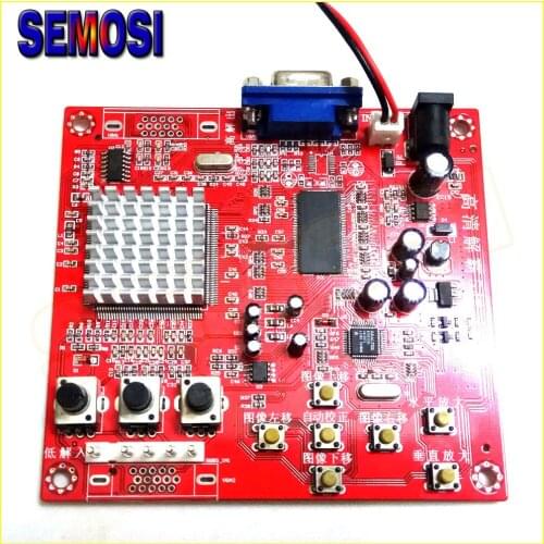 CGA to VGA Converter Board Video Game Converter CVBS Red PCB for CRT / LCD / PDP Monitor