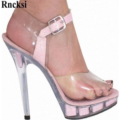 Rncksi New pattern Superior quality Super high heel ladies shoes 13CM Sexy Fashion Show Nightclub Thin Heels Sandals 34-45 46