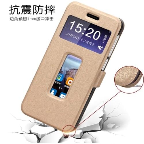 Luxury Leather Case For ZTE BA603 A603 603 phone case open window flip back cover Shell For ZTE BA 603 phone cover capas