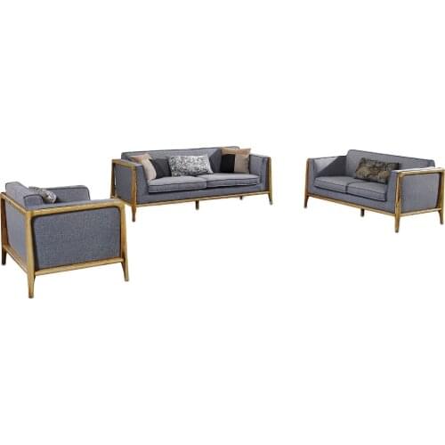 1801B63 Europe simple style sectional fabric soft comfortable Modern living room furniture solid wood sofa set