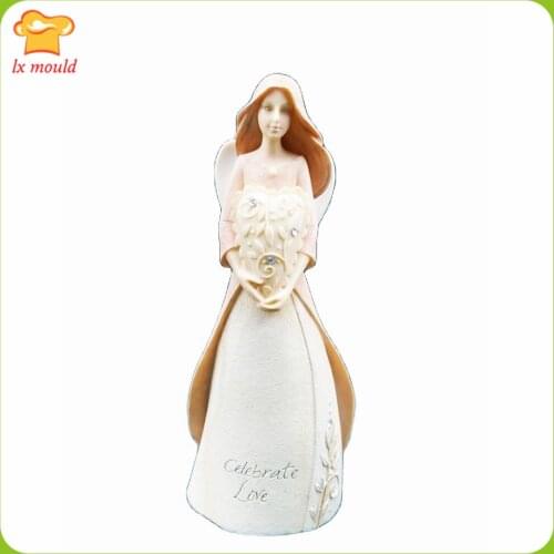 LXYY Faith Angel Silicone Molds Home Candle Plaster Figurine Moulds Celebrate Love