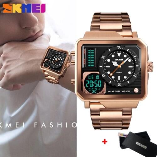 SKMEI Luxury Casual Mens Digital Electronic Watches Sports Quartz Military Clock Chrono Waterproof Male Wristwatches Relogio