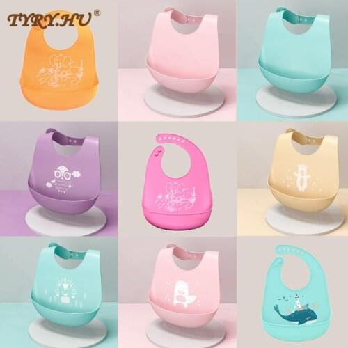 TYRY.HU New Silicone baby baby bib three-dimensional waterproof super soft food pocket child children saliva pocket