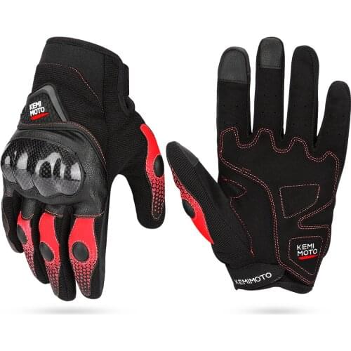 Protective Gear Summer Touch Screen Motorcycle Gloves Leather Carbon Fiber Breathable Racing Gloves Luvas Motocross