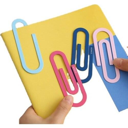2 Pcs/pack Cute Colorful Large Binder Metal Paper Clip Bookmark Kawaii Stationery Paperclip Planner Clip Office School Supplies