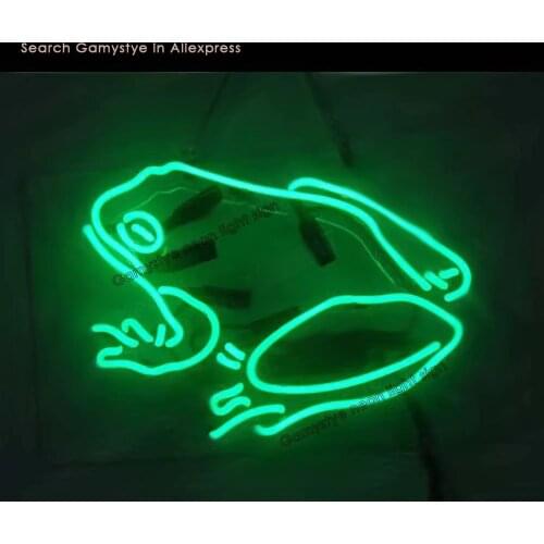 Frog Green Glass lamp Neon light sign aesthetic Wall room decor Cute decoration teenager led indie