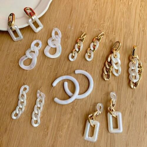 2021 New Fashion Temperament S925 Silver Needle Long Colorful Acrylic Earrings Jewelry for Women