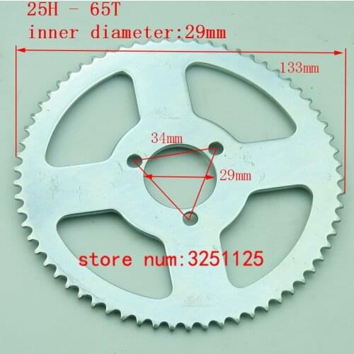 25H 65T Tooth 29mm 2 Stroke Mini ATV Rear Chain gear Sprocket plate For 47cc 49cc Pocket Bike Quad 4 Wheeler Scooter