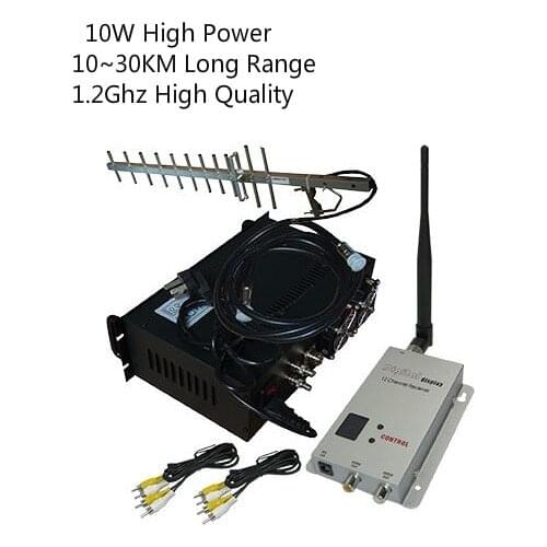 1.2Ghz 10W UGV/UAV Video Transmitter with 70KM LOS Long Range Wireless Transceiver CCTV Wireless Video Sender