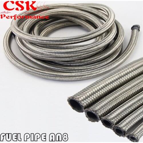 10M STAINLESS STEEL BRAIDED 1500 PSI -8AN AN8 8-AN OIL/FUEL LINE/HOSE 10 METER 33FT 33 FEET