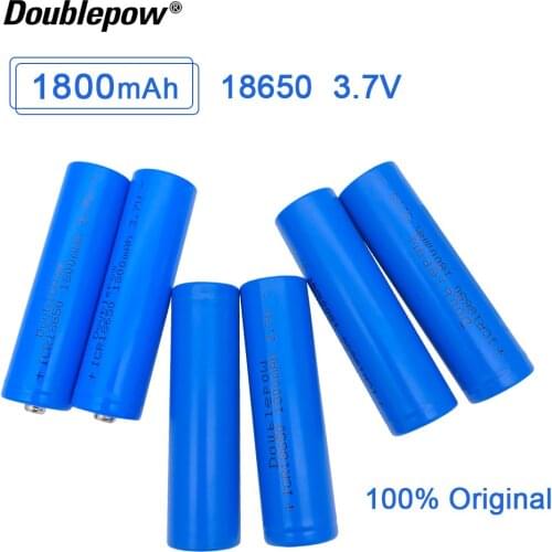 10pcs Doublepow 18650 Li-ion battery 3.7V 1800mah 18650 lithium rechargeable battery for flashlight batteries