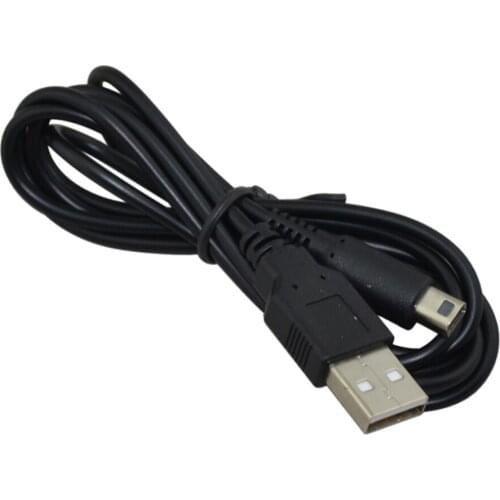 100 pcs 1.2m USB Charger Charging Cable for 3DS for ND Si Console Black