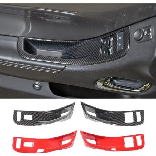 2PCS ABS Window Lift Switch Button Panel Cover Decorative Trim Fit for Chevrolet Camaro 2010-2015 Interior Car Accessories