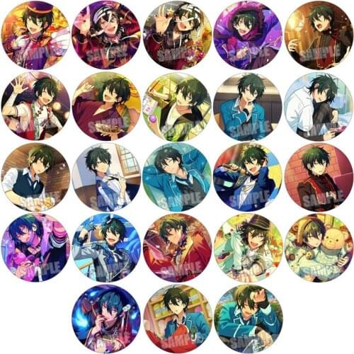23pcs/set Ensemble Stars Badges Knights Tsukinaga Leo Sena Izumi kagehira mika Valkyrie Brooch Medal Metal Round Brooch Pin 58mm