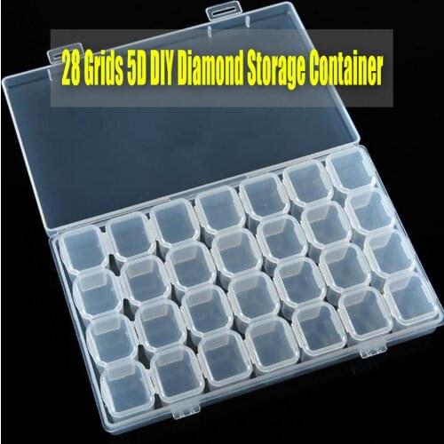 28Lattices Dismountable Diamond Embroidery Accessories Diamond Painting Boxes Cross Stitch Cases Storage Organizer Home Storage