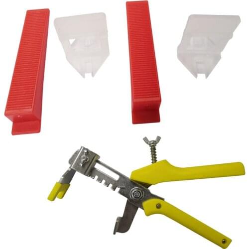 50pcs 1.0mm clips + 50pcs wedges + 1 plier Flat Gap Tiling Leveler Alignment Tools For Leveling Tiles