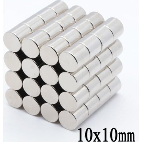 50pcs 10x10mm neodymium magnet 10mm*10mm strong rare earth neodymium magnets 10*10 mm NdFeB permanent round magnetic 10mm x 10mm