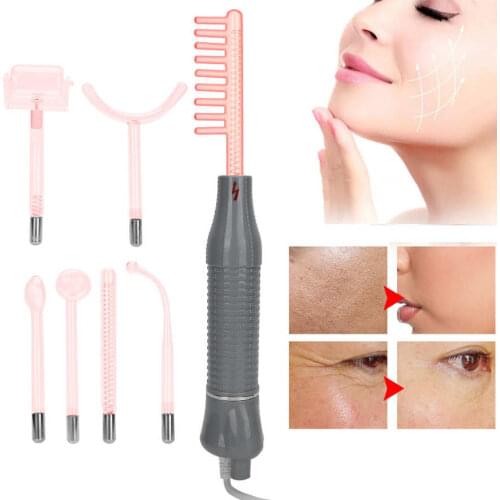 7pcs / Set High Frequency Electrotherapy Instrument Acne Removal Ozone Electrotherapy Rod Skin Care Machine