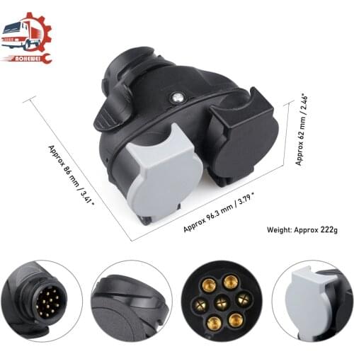 AOHEWEI Trailer 13 to 7 Pin Adapter 12N/12S Converter Plug Socket Connector Towbar Towing Caravan Lorry Truck Accessories 12V
