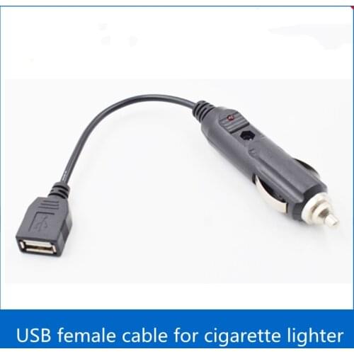 Car charger cigarette lighter to USB bus charger adapter cable extension line