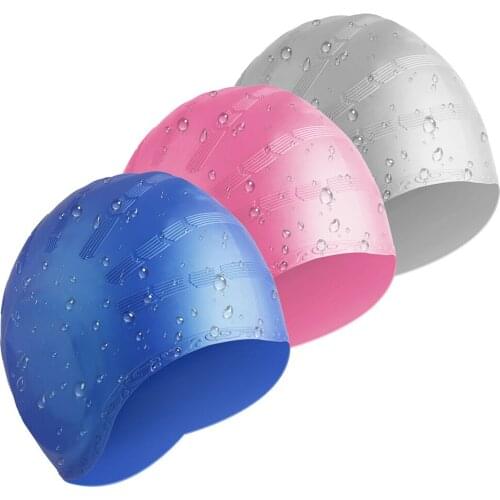2020 Hot Adults Swimming Caps Men Women Long Hair Waterproof Swim Pool Cap Ear Protect Large Silicone Diving Hat