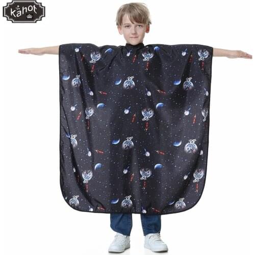 Kids Hair Cutting Cape Gown Cartoons Space Pattern Hairdresser Hairdressing Apron Barber Shop Home Children Hair Cut Cape Apron