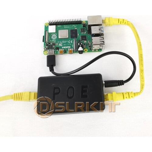 DSLRKIT 5V 3A 4A 20Watt Gigabit Raspberry Pi 4 4B Active PoE Splitter USB TYPE C Ethernet