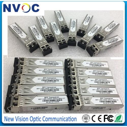 Dual LC 18 Wavelengths 1.25G 1270,1290,1310,1330,1350,1370,1390,1410,1490,1510,1530,1550,1570,1590,1610nm 80km CWDM SFP with DOM