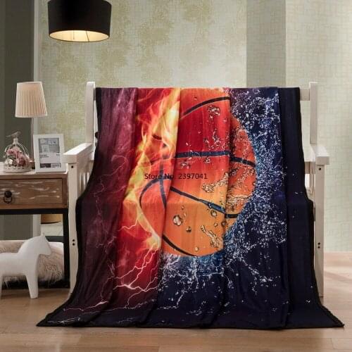 Lightning Basketball Flannel Blanket High Density Super Soft Ball Sports Fleece Blanket Home Picnic Throw Blanket 150x200cm