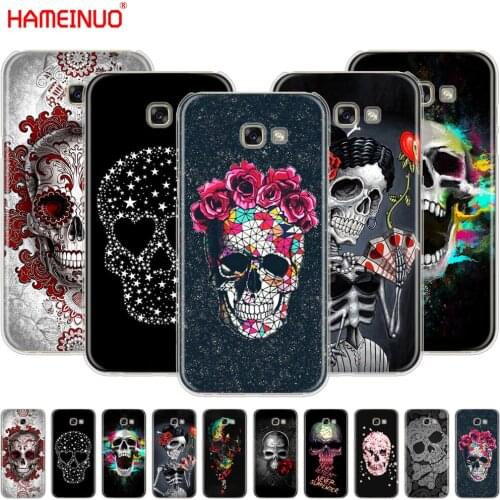 HAMEINUO Retro Style Flower Skull cell phone case cover for Samsung Galaxy A3 A310 A5 A510 A7 A8 A9 2016 2017 2018