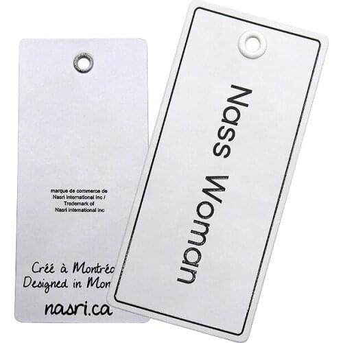Customized recycle paper Cardboard Clothing Hang Tag with String