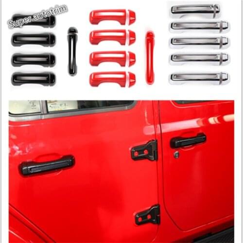 Lapetus Outside Door Handle Catch Cap Cover Accessories Exterior Trim ABS Fit For Jeep Wrangler JL 4 Door Model 2018 2019 2020