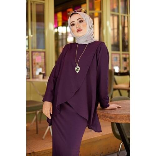 Muslim Double Team Muslim Fashion Abaya Caftan Kaftan İslamic Clothing Turley Dubai 2021 Fashion Women Clothing