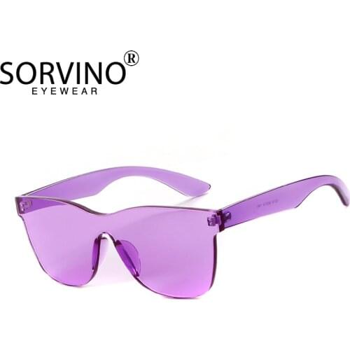 SORVINO Candy Colors Rimless Square Sunglasses for Women Men Festival Summer Goggles Designer 90s Crystal Sun Glasses Shades