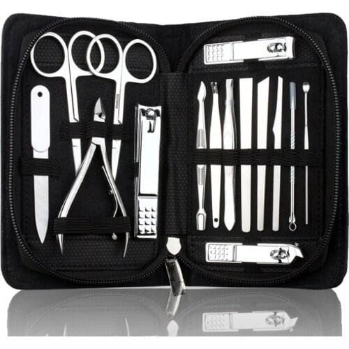 Xinleyong 15in 1 Manicure set Professional nail clipper kit Finger Plier Nails art Beauty tools scissors knife Best gift for you