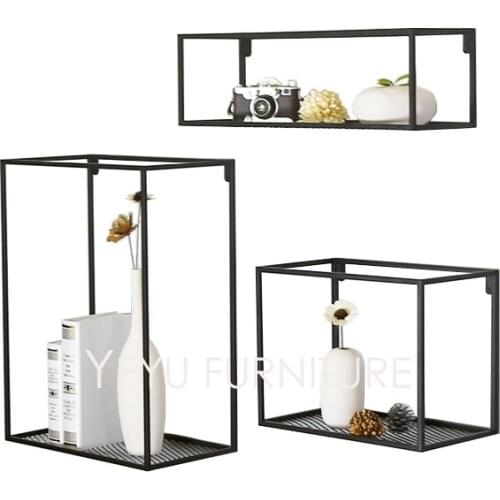 Nordic Modern loft Design Wall Mounted Shelf Bookshelf Flower pot Display Rack Ledge Storage Holders Racks loft metal shelves