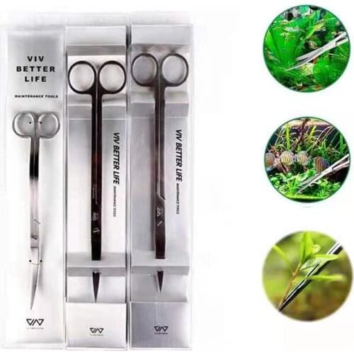 VIV Aquatic Stainless Steel Scissor Maintenance Landscape Tool ADA Quality Water Plant for Fish Tank