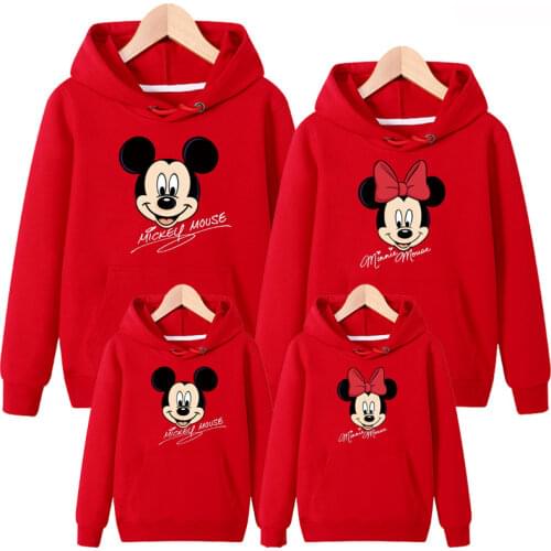 Family Matching Outfits Father Mother Son Daughter Clothing Mom Daddy and Boy Girl Mickey Minnie Hoodie Family Look Sweater