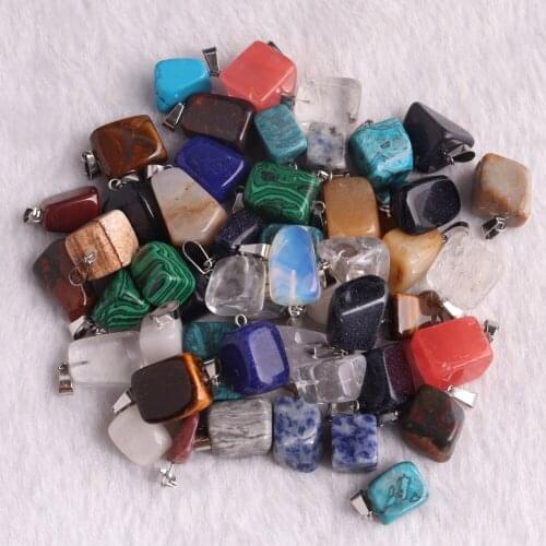 Bulk Wholesale 50pcs High Quality Assorted Irregular Shape Natural Stone Pendants For Charms Jewelry Making Necklace Pendulum
