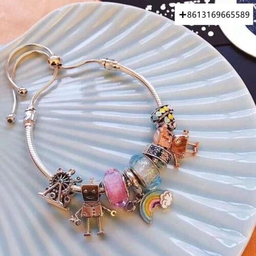 100% Pure Silver Original Copy 1:1 High Quality New Rainbow Series Bracelet Manufacturers Direct Batch Free Package