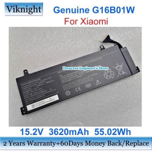 Genuine 15.2V 3620mAh G16B01W Battery For Xiaomi Redmi G 16.1 Inch Gaming Laptop Li-ion Rechargeable Battery Pack 55.02Wh