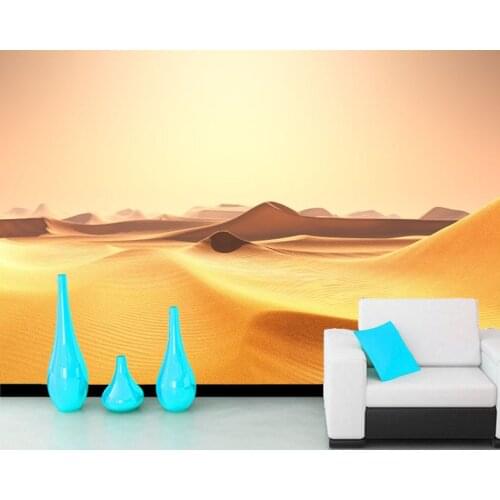 Papel de parede Golden desert nature landscape 3d wallpaper mural,living room TV sofa wall bedroom wall papers home deocr