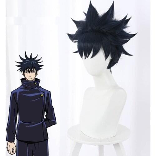 Anime Jujutsu Kaisen Cosplay Fushiguro Megumi Wig Role Play Costume Wigs with Free Wig Cap