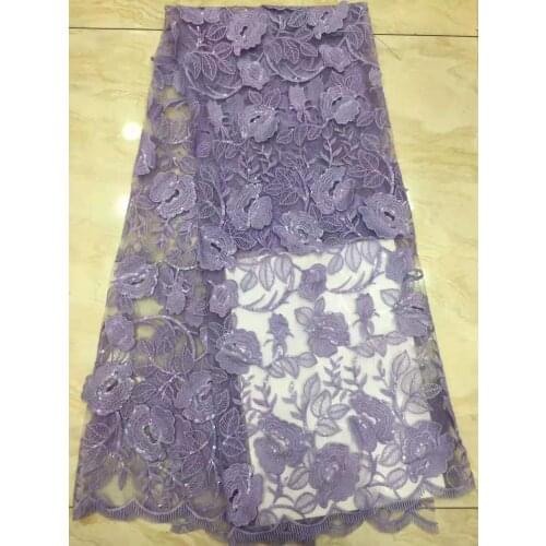 African Fabric Dresses Sequin Lace, Embroidery Lace Dresses Nigeria Fabric, Newest Party Lace Fabric With Sequin FJ34071