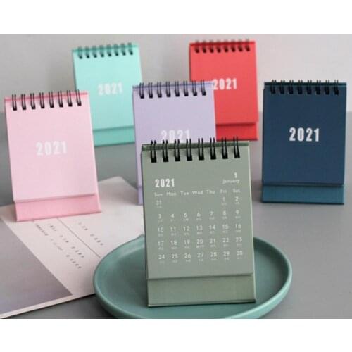 Portable Mini 2021 Desk Calendar Office Paper Daily Monthly Planner Schedule School Supplies