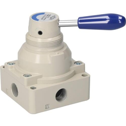 Rotary Lever Hand Valve 1/4'' PT Air Flow Control 3 Position 4 Way Air Flow Control Pneumatic Air Hand Lever Valve 4HV230-08