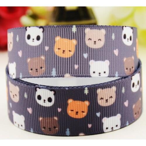 22mm 25mm 38mm 75mm animal cartoon printed Grosgrain Ribbon party decoration 10 Yards X-03688