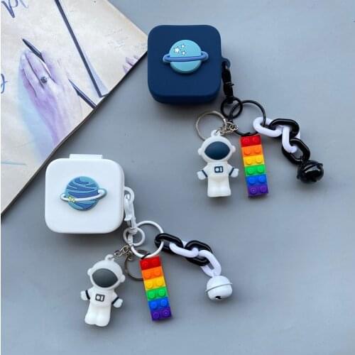 Cartoon astronaut Silicone Case for Xiaomi Air2 SE Wireless Bluetooth Earphone TWS Air2SE Protective Cover With Keyring