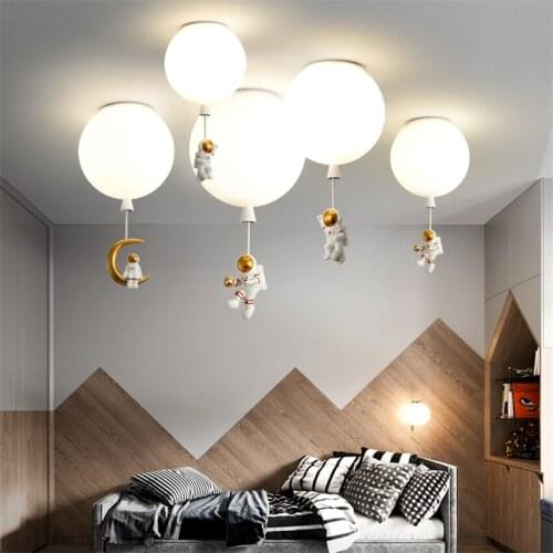 Nordic resin astronaut balloon ceiling lights childrens room lamp bedroom aisle room dining room deco ceiling lamps lighting
